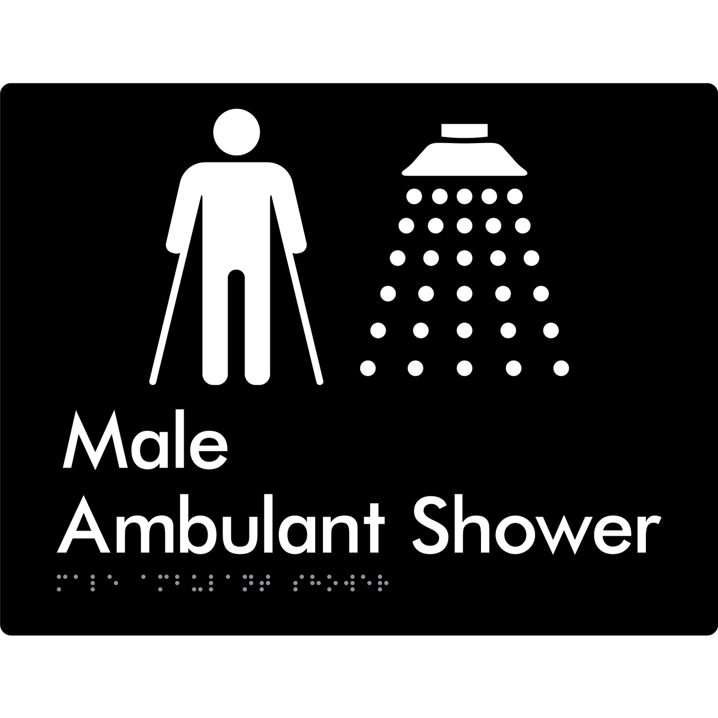 Male Ambulant Shower - Braille Tactile Signs Aust.