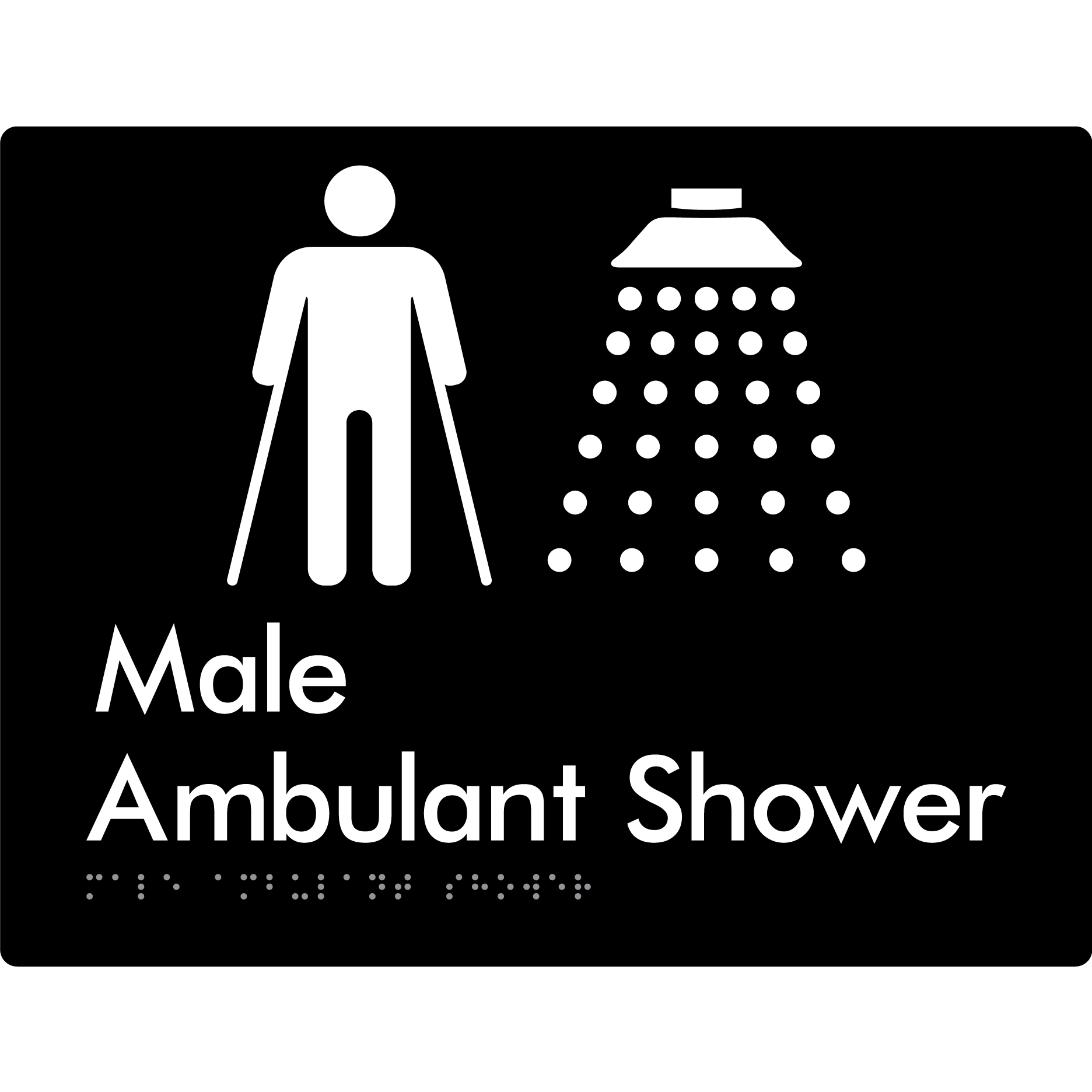Male Ambulant Shower - Braille Tactile Signs Aust.