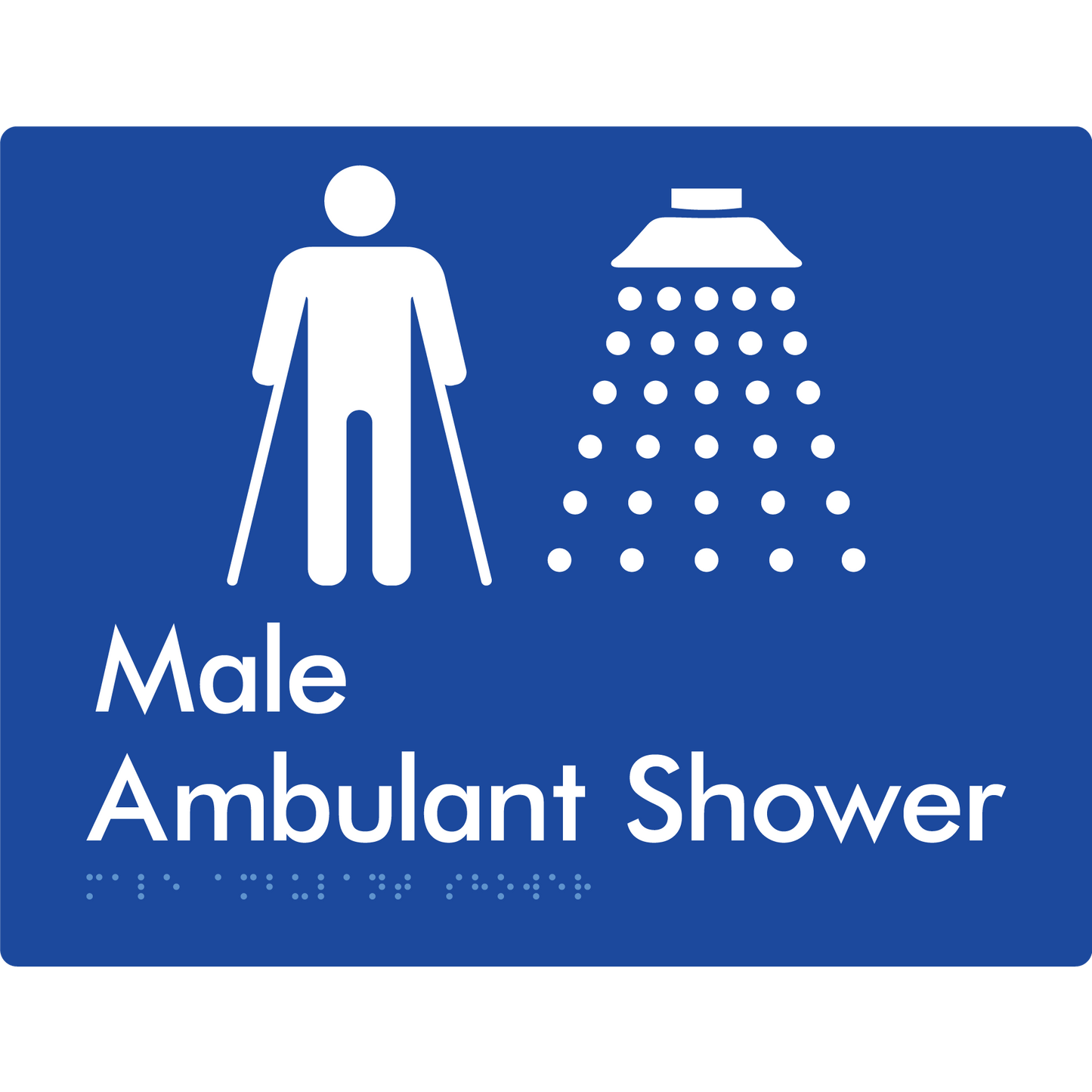 Male Ambulant Shower - Braille Tactile Signs Aust.