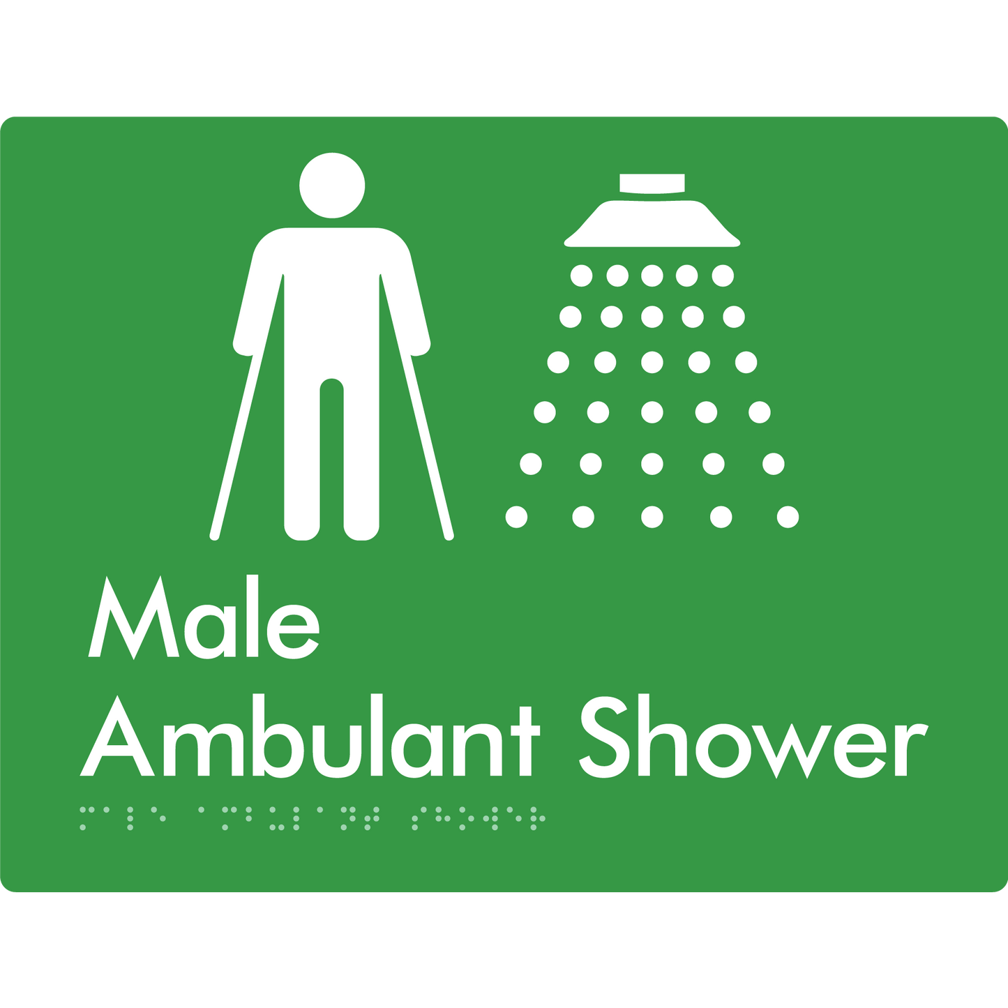 Male Ambulant Shower - Braille Tactile Signs Aust.