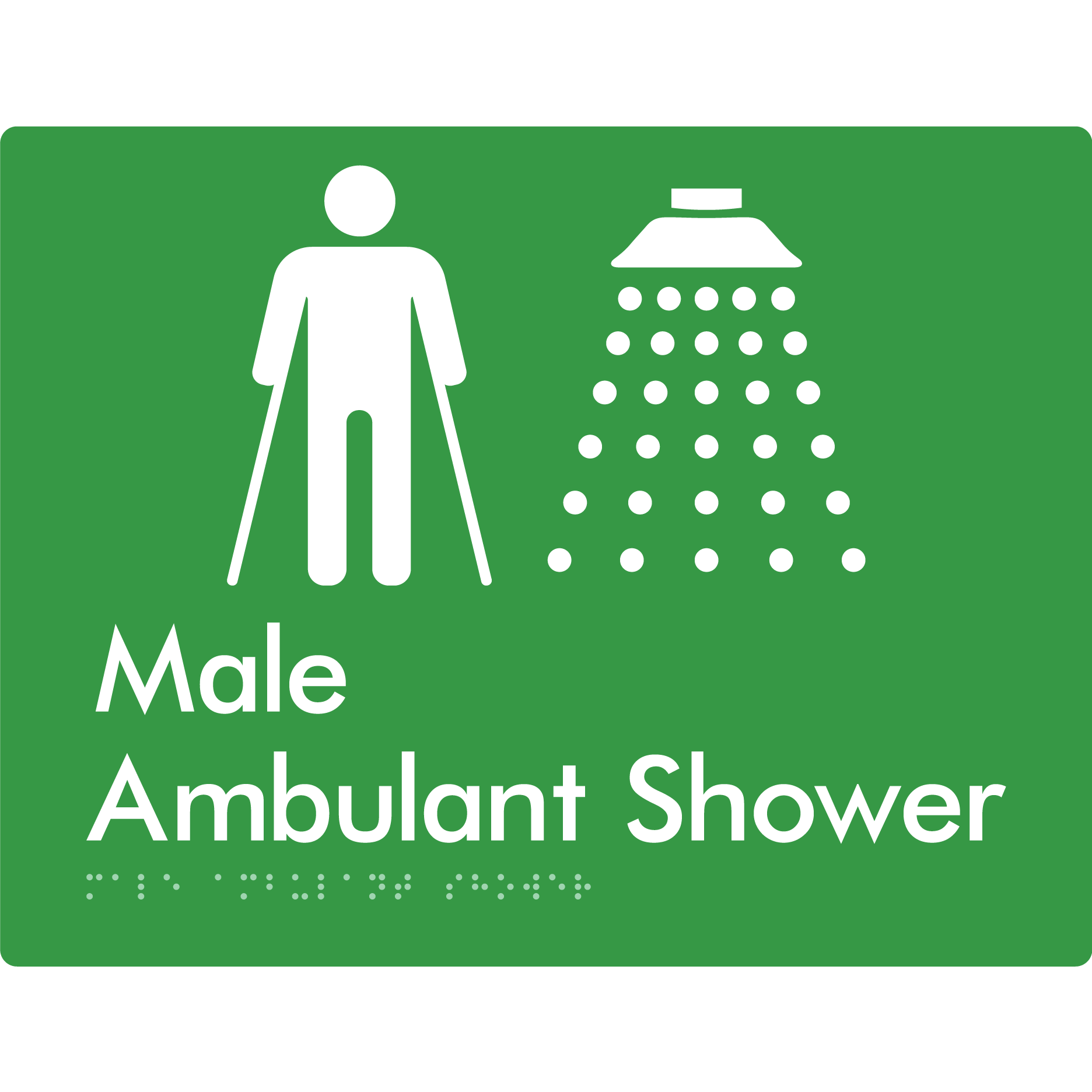 Male Ambulant Shower - Braille Tactile Signs Aust.