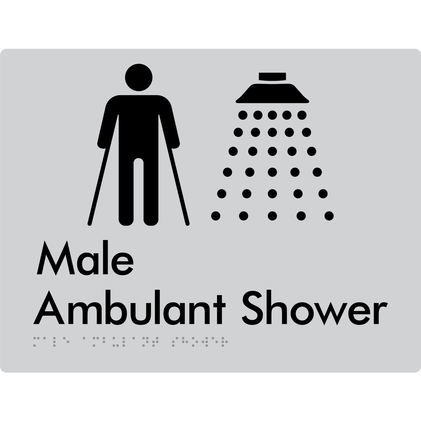 Male Ambulant Shower - Braille Tactile Signs Aust.