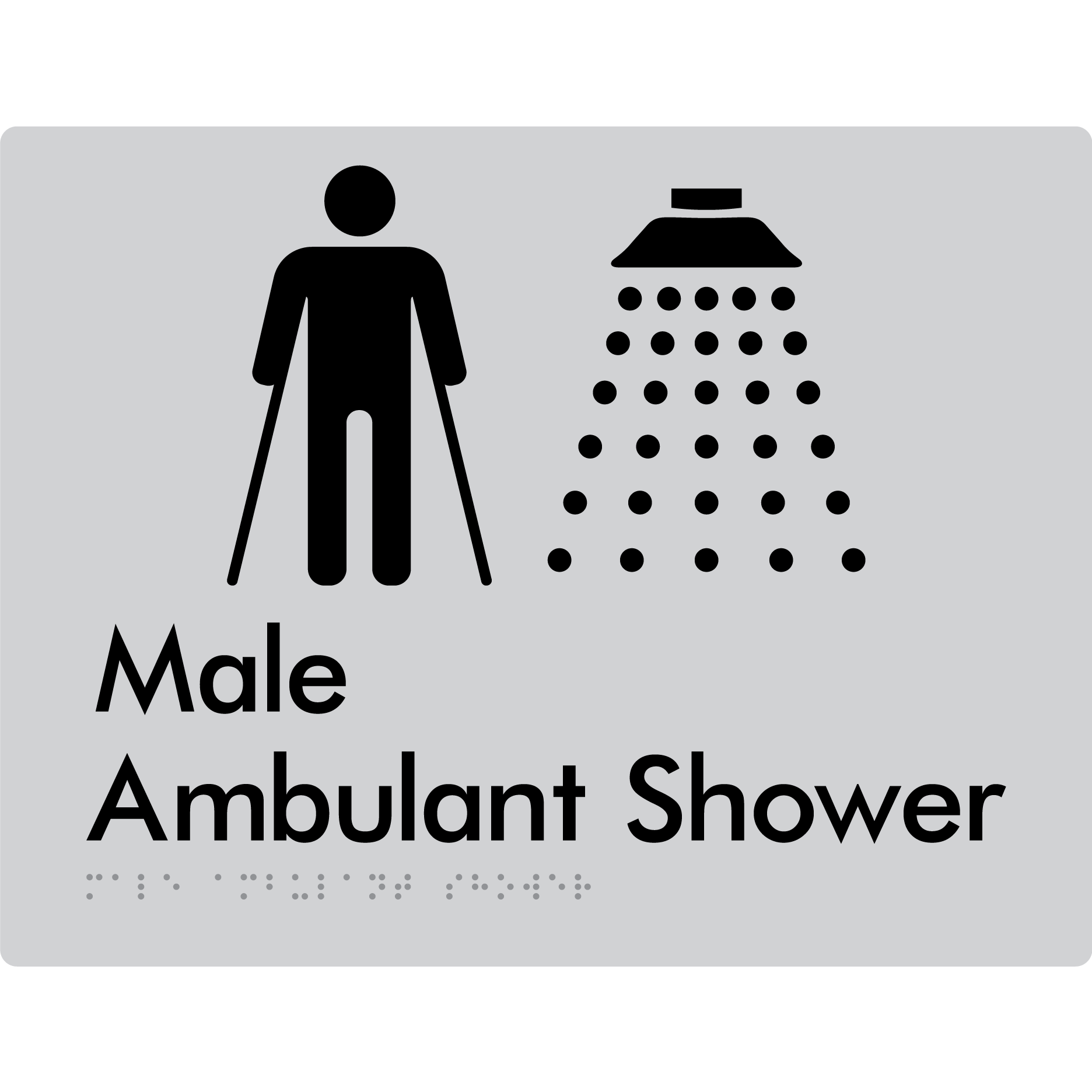 Male Ambulant Shower - Braille Tactile Signs Aust.