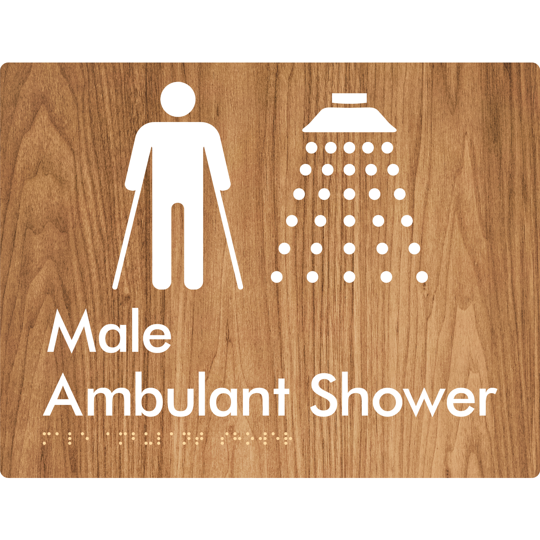 Male Ambulant Shower - Braille Tactile Signs Aust.