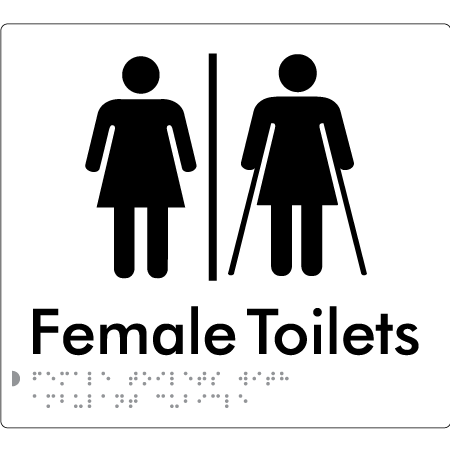 Female Toilets with Ambulant Cubicle w/ Air Lock - Braille Tactile Signs Aust.