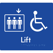 Accessible Lift - Arrow Down - Braille Tactile Signs Aust.