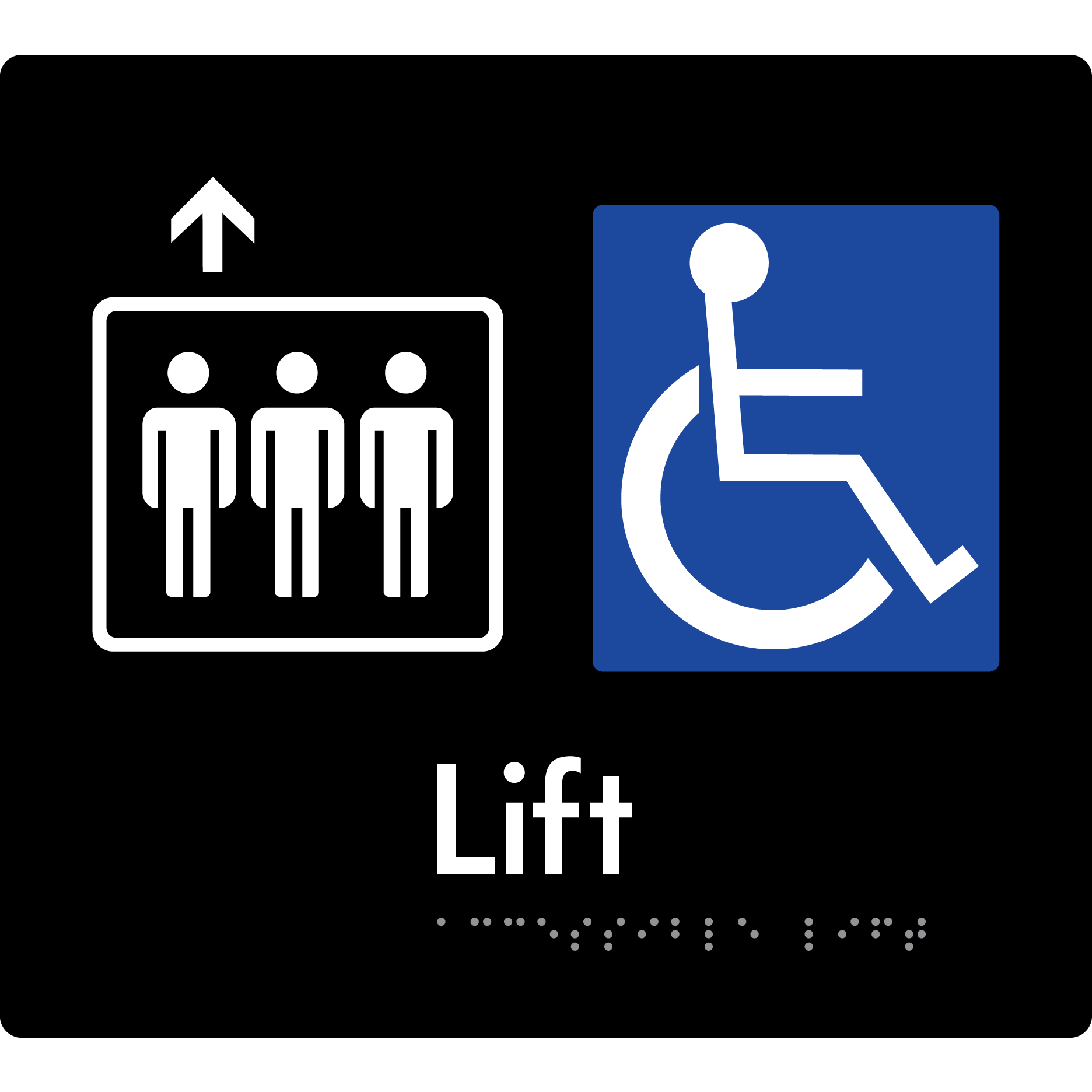 Accessible Lift - Arrow Up - Braille Tactile Signs Aust.
