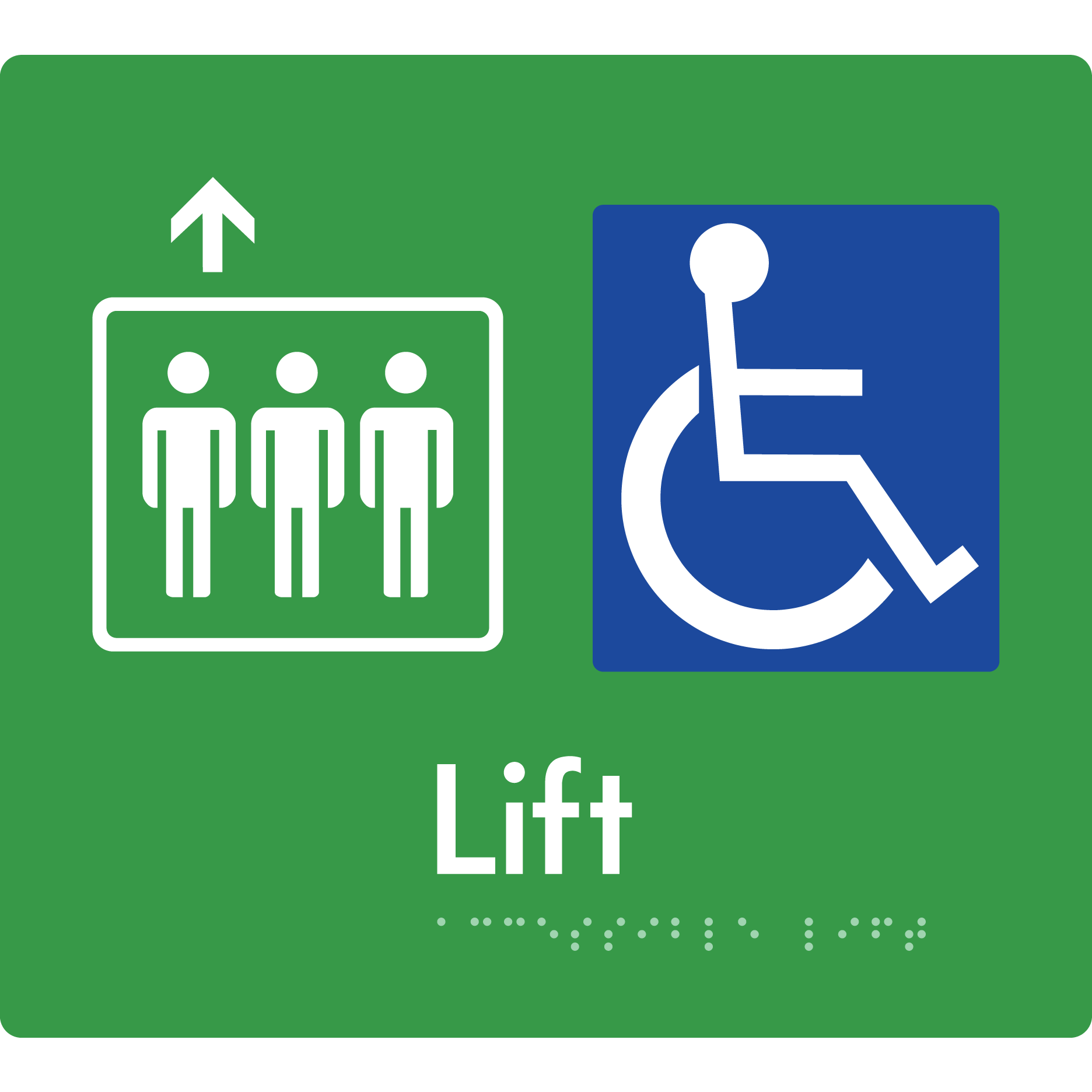 Accessible Lift - Arrow Up - Braille Tactile Signs Aust.
