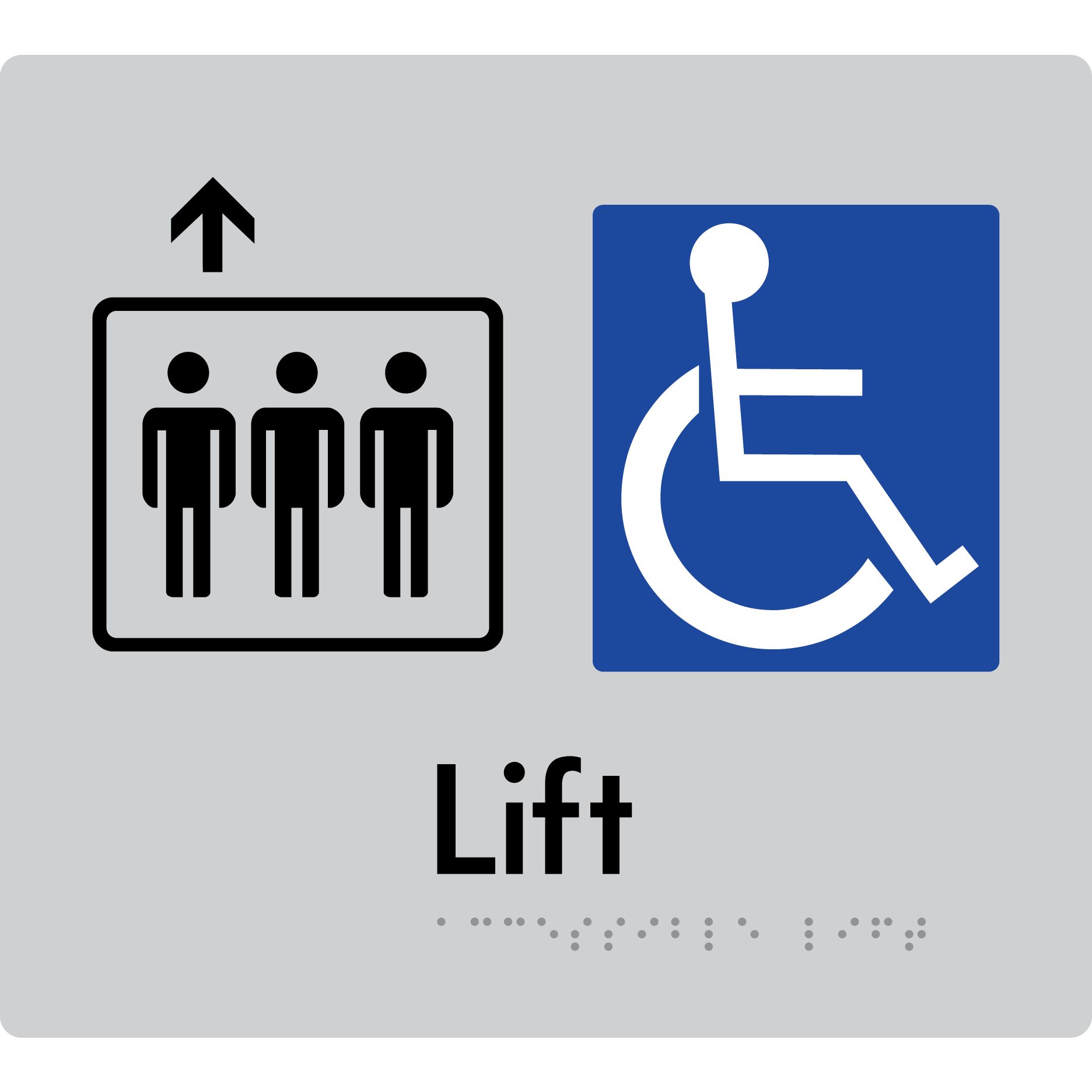 Accessible Lift - Arrow Up - Braille Tactile Signs Aust.