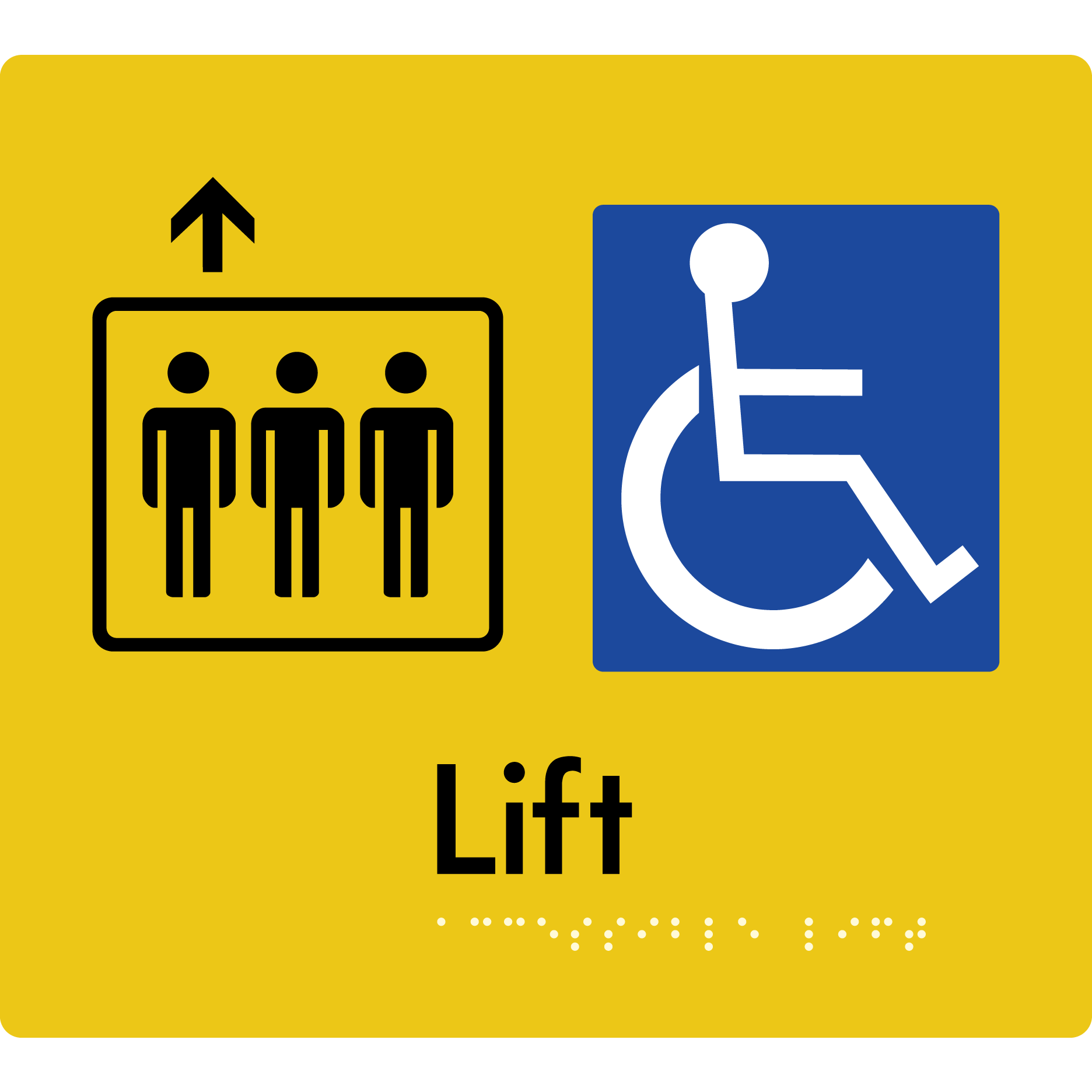 Accessible Lift - Arrow Up - Braille Tactile Signs Aust.
