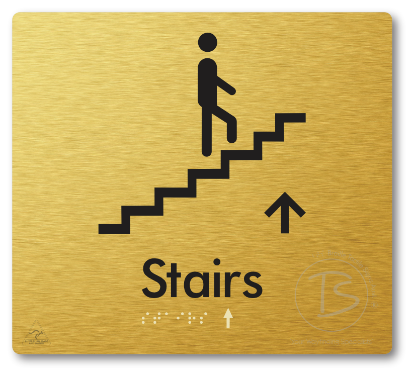 Stairs with Directional Arrow: Up - Braille Tactile Signs Aust.