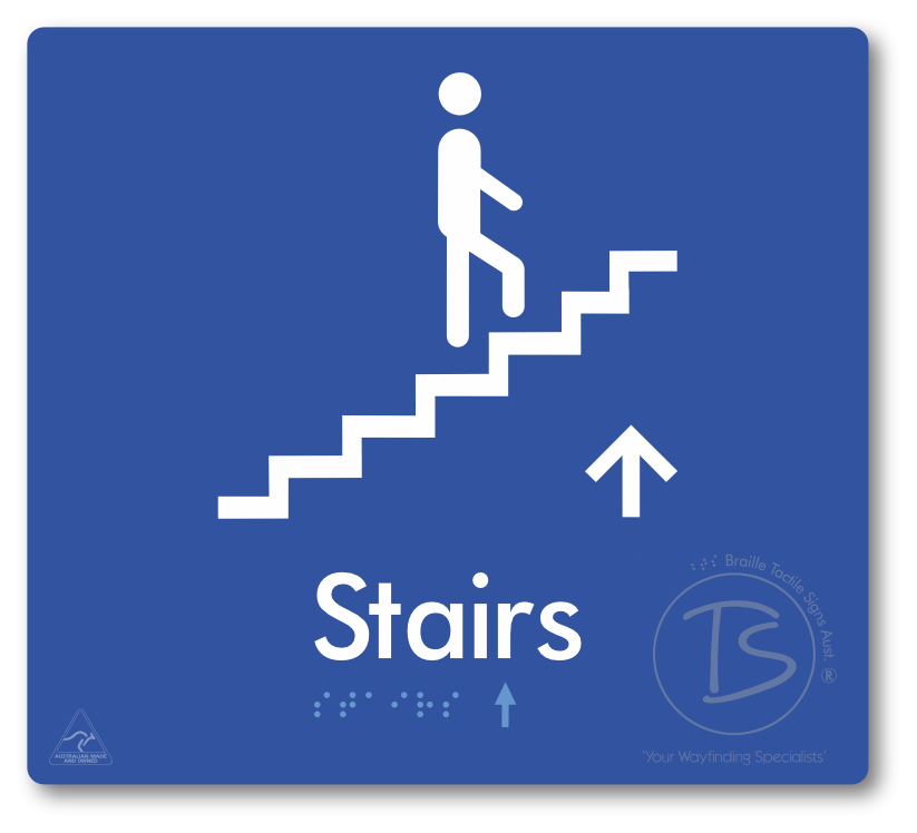 Stairs with Directional Arrow: Up - Braille Tactile Signs Aust.