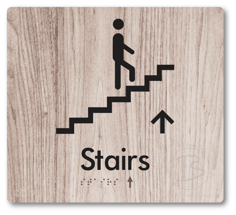 Stairs with Directional Arrow: Up - Braille Tactile Signs Aust.