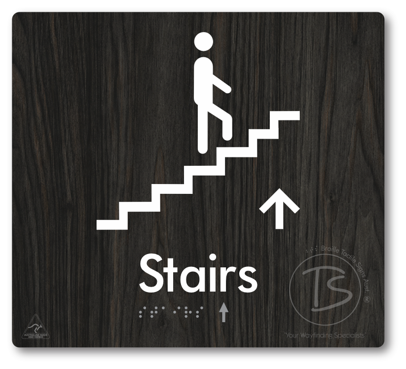 Stairs with Directional Arrow: Up - Braille Tactile Signs Aust.