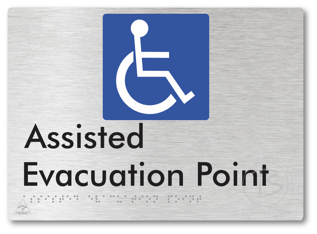 Assisted Evacuation Point - Braille Tactile Signs Aust.