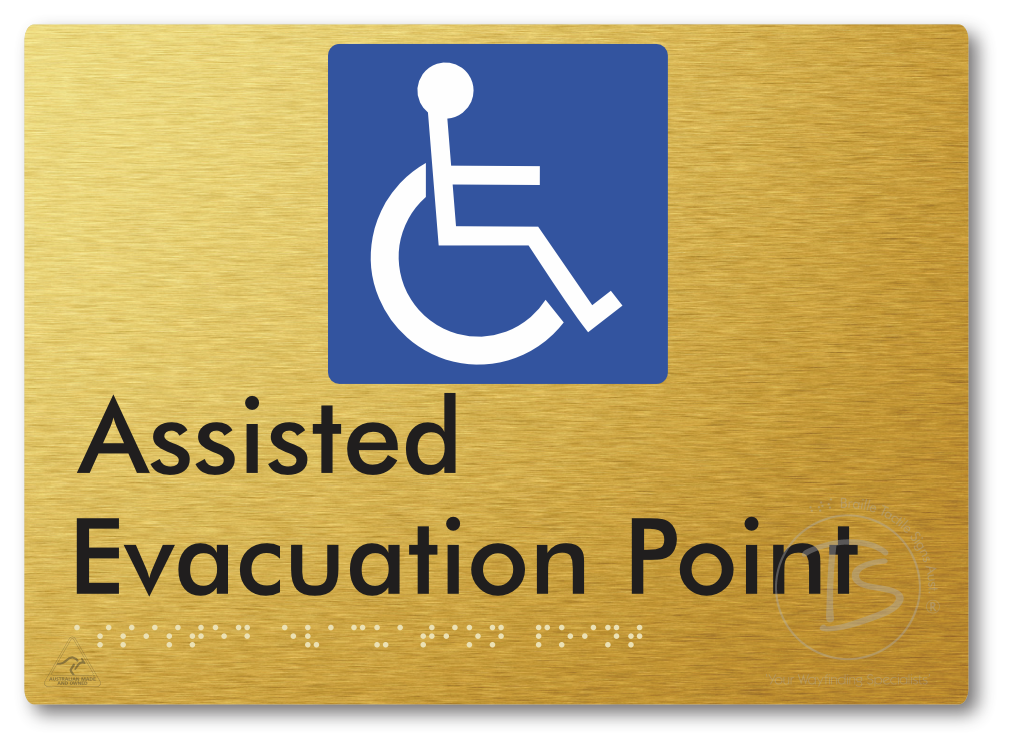 Assisted Evacuation Point - Braille Tactile Signs Aust.