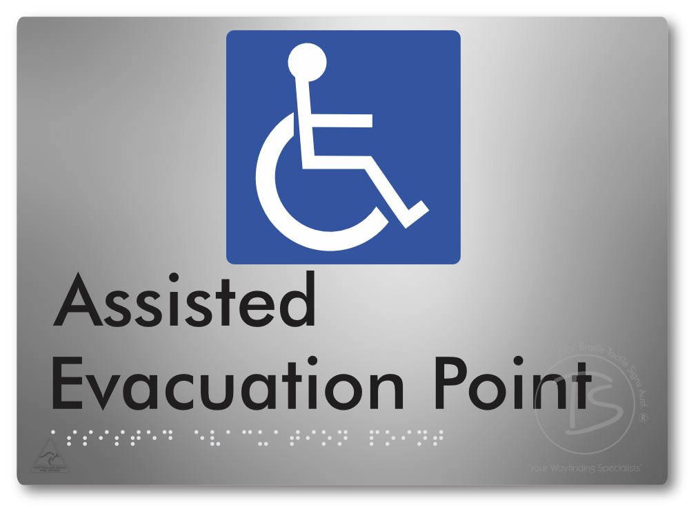 Assisted Evacuation Point - Braille Tactile Signs Aust.