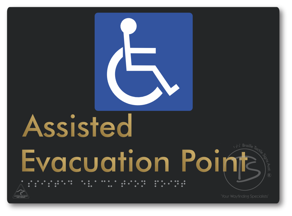 Assisted Evacuation Point - Braille Tactile Signs Aust.