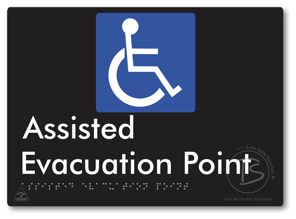 Assisted Evacuation Point - Braille Tactile Signs Aust.