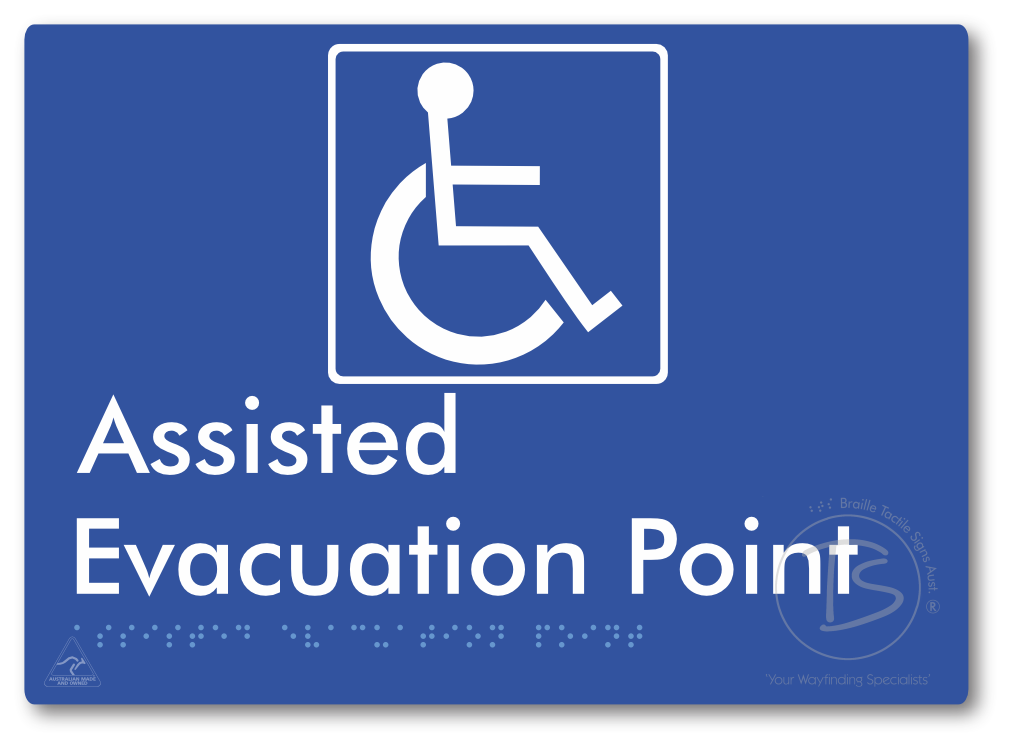 Assisted Evacuation Point - Braille Tactile Signs Aust.