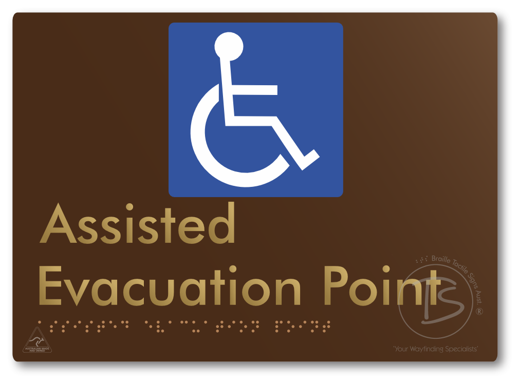 Assisted Evacuation Point - Braille Tactile Signs Aust.