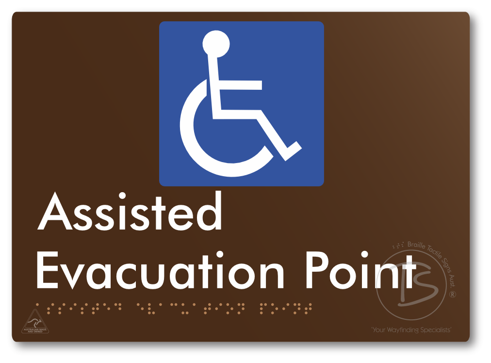 Assisted Evacuation Point - Braille Tactile Signs Aust.