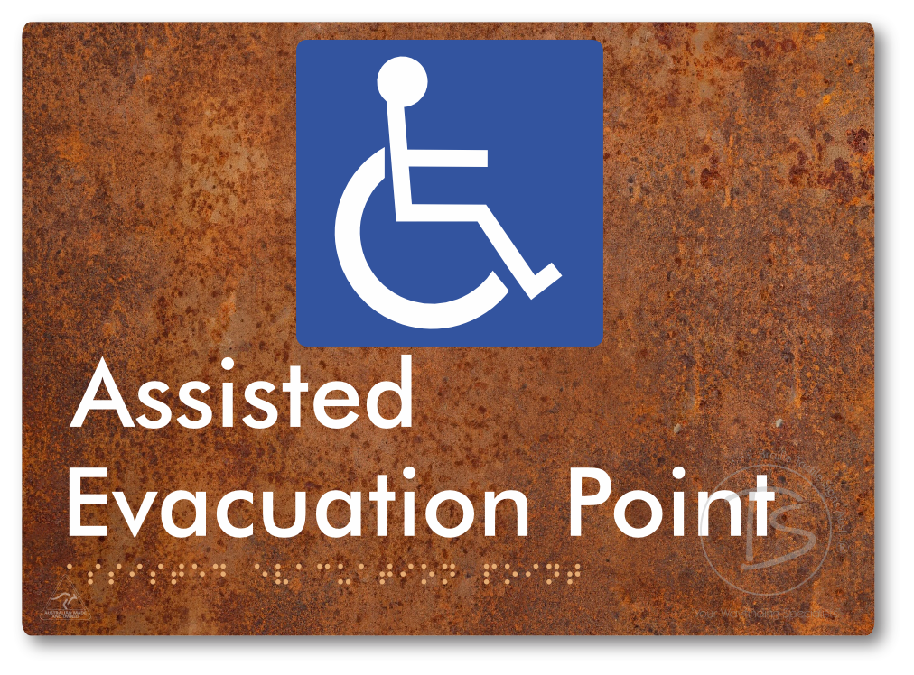 Assisted Evacuation Point - Braille Tactile Signs Aust.