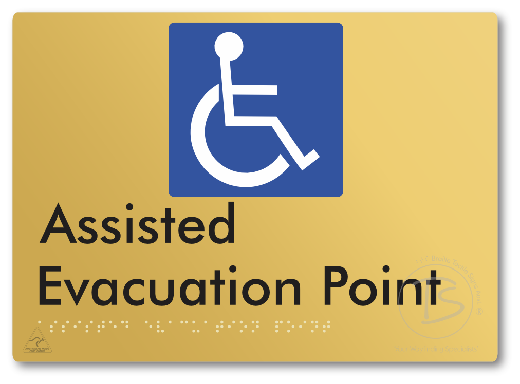 Assisted Evacuation Point - Braille Tactile Signs Aust.