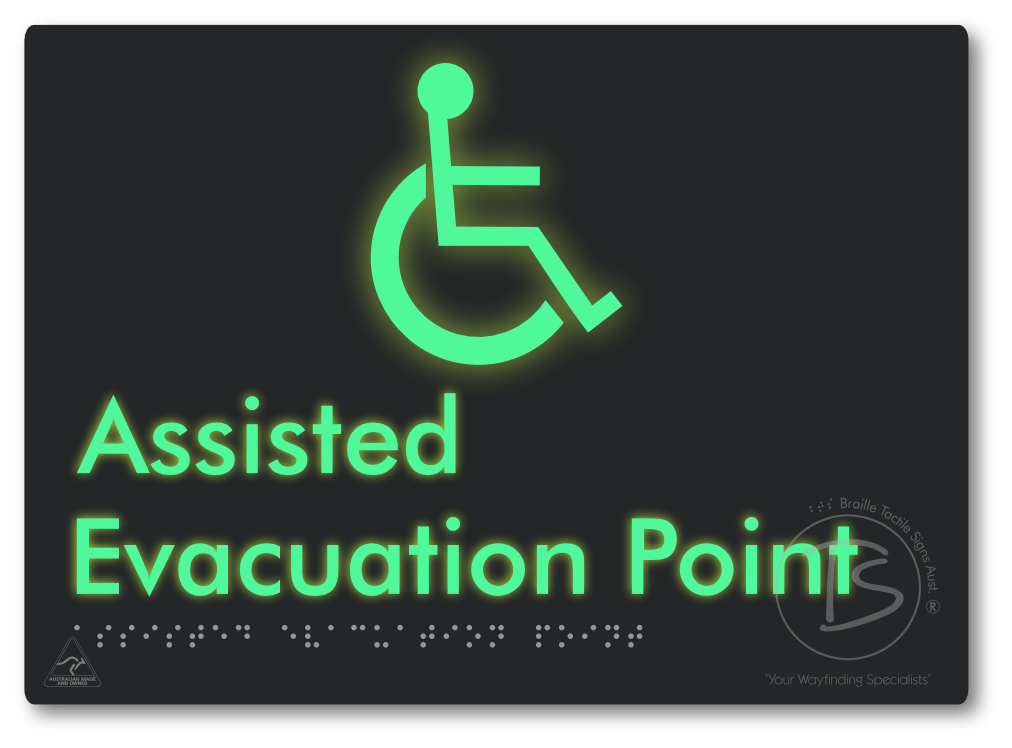 Assisted Evacuation Point - Braille Tactile Signs Aust.