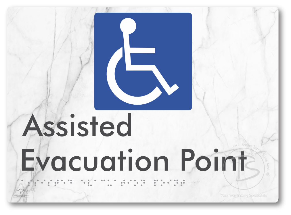 Assisted Evacuation Point - Braille Tactile Signs Aust.
