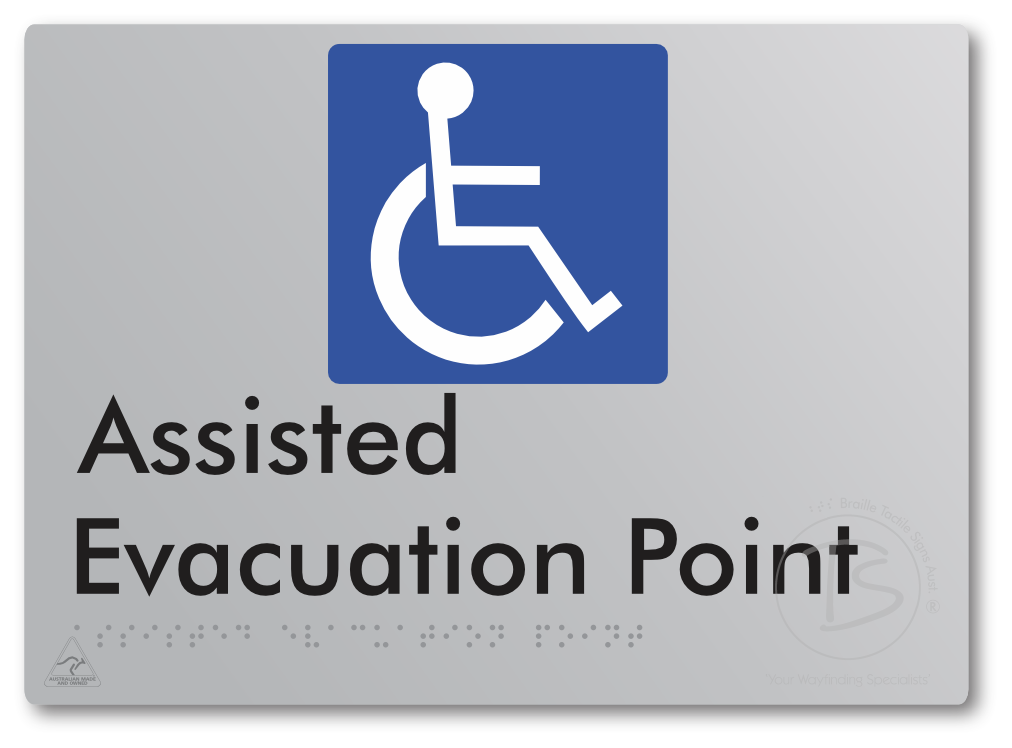 Assisted Evacuation Point - Braille Tactile Signs Aust.
