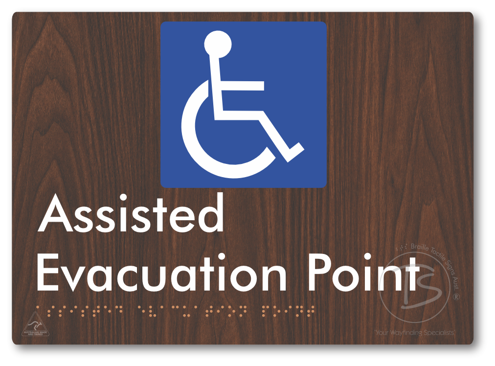 Assisted Evacuation Point - Braille Tactile Signs Aust.