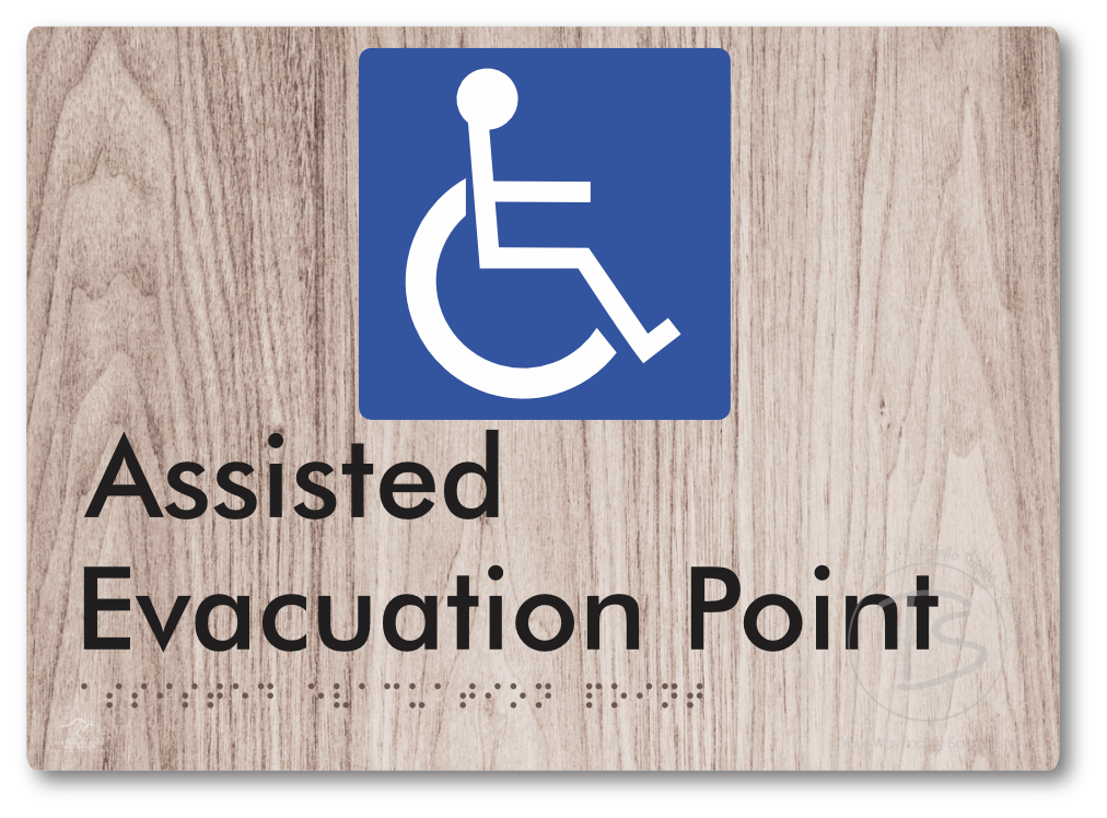 Assisted Evacuation Point - Braille Tactile Signs Aust.