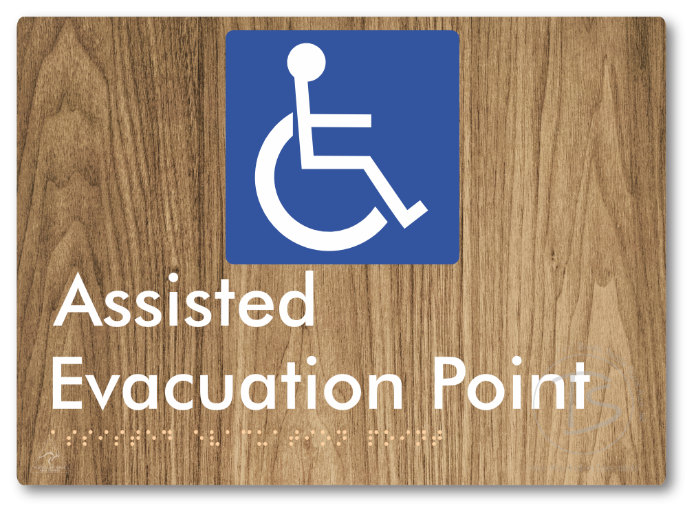 Assisted Evacuation Point - Braille Tactile Signs Aust.