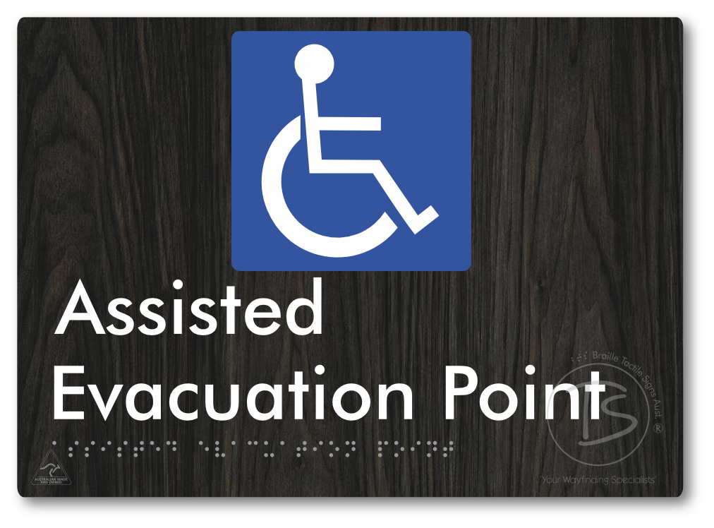 Assisted Evacuation Point - Braille Tactile Signs Aust.