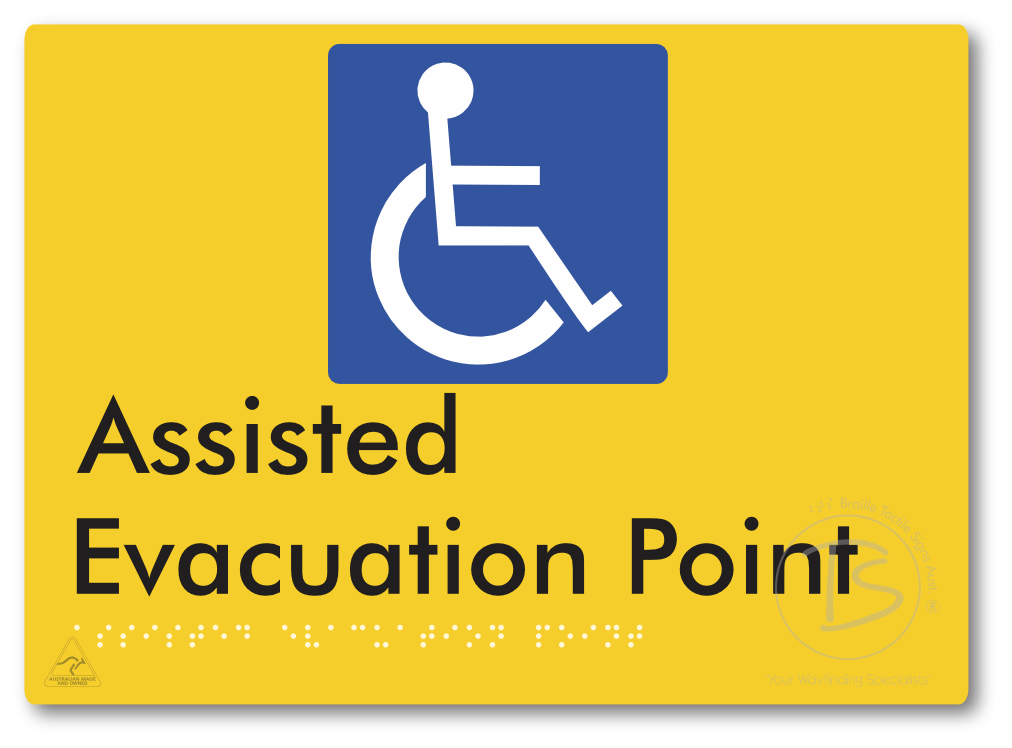 Assisted Evacuation Point - Braille Tactile Signs Aust.