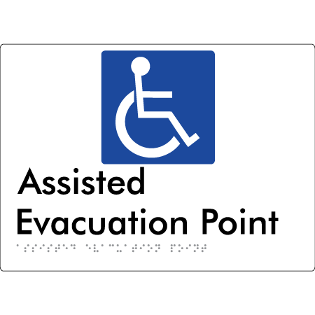 Assisted Evacuation Point - Braille Tactile Signs Aust.