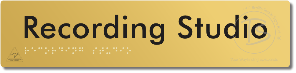 Recording Studio - Braille Tactile Signs Aust.