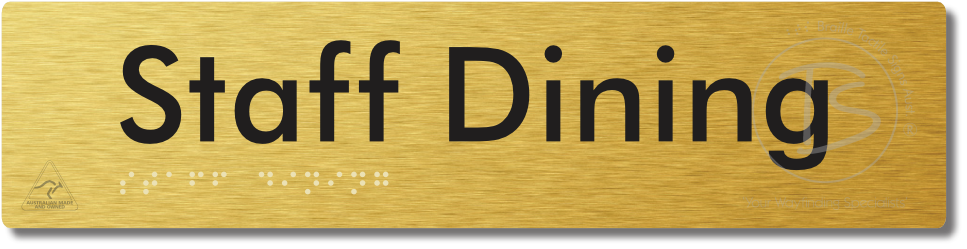 Staff Dining - Braille Tactile Signs Aust.
