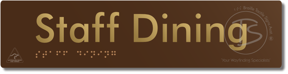 Staff Dining - Braille Tactile Signs Aust.