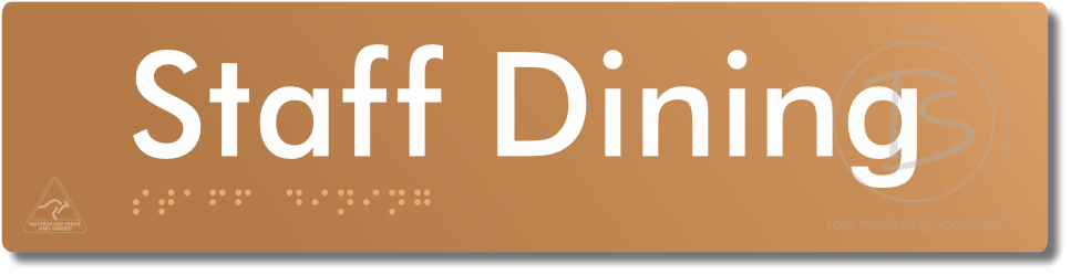 Staff Dining - Braille Tactile Signs Aust.