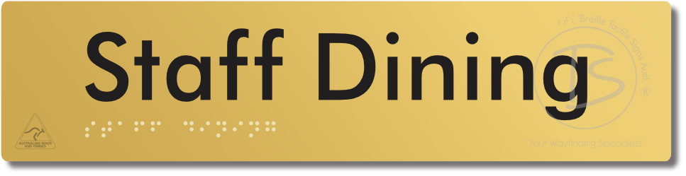 Staff Dining - Braille Tactile Signs Aust.