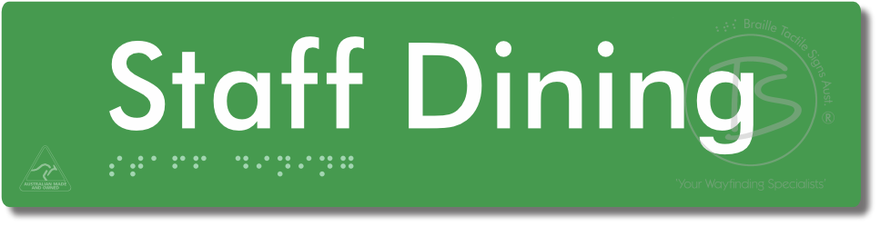 Staff Dining - Braille Tactile Signs Aust.