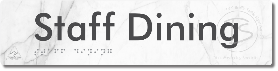 Staff Dining - Braille Tactile Signs Aust.