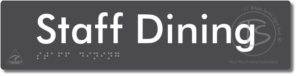 Staff Dining - Braille Tactile Signs Aust.