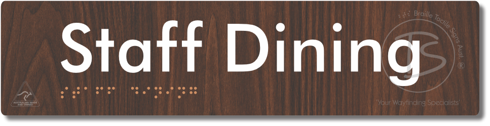 Staff Dining - Braille Tactile Signs Aust.
