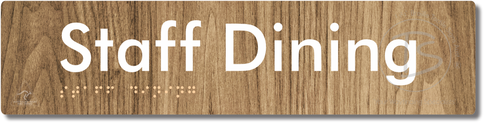 Staff Dining - Braille Tactile Signs Aust.