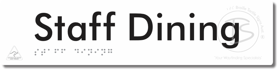 Staff Dining - Braille Tactile Signs Aust.