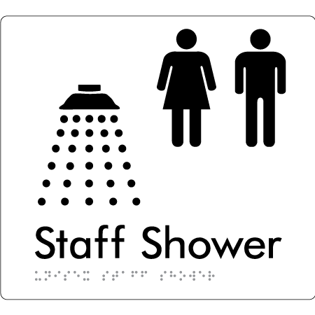 Unisex Staff Shower - Braille Tactile Signs Aust.