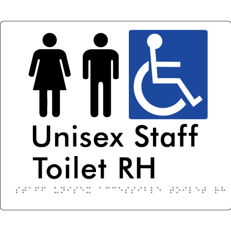 Staff Unisex Accessible Toilet RH - Braille Tactile Signs Aust.